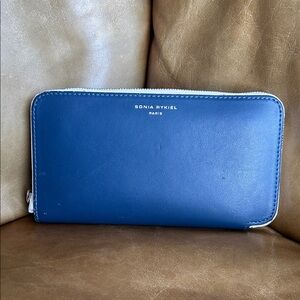 Sonia Rykiel Navy Blue Zip Wallet